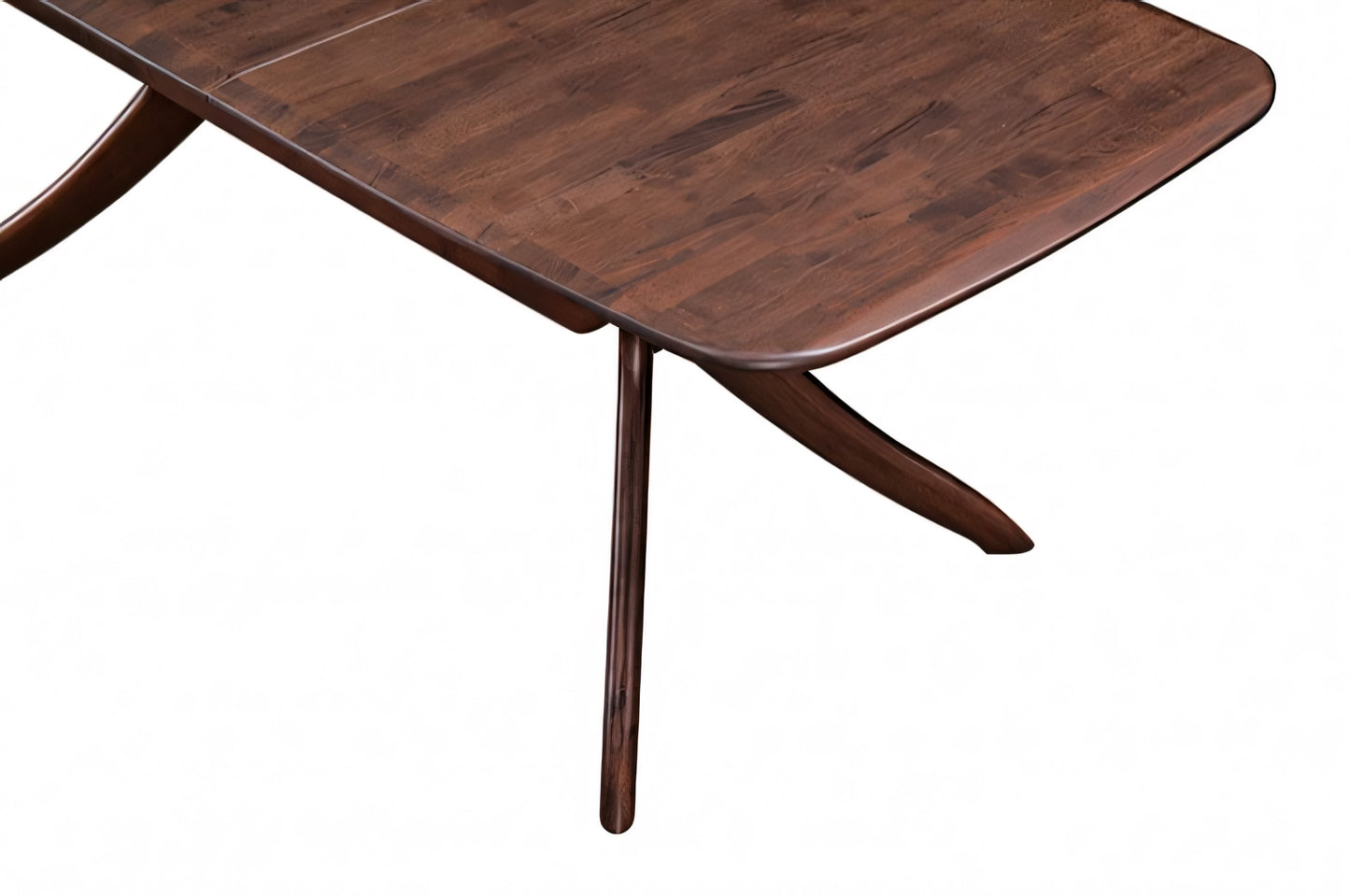 Hadsten II 5-Piece Mid-Century Dining Set – Walnut with Faux Leather Chairs