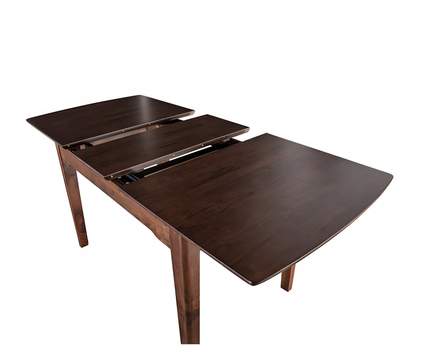 Hadsten II 5-Piece Mid-Century Dining Set – Walnut with Faux Leather Chairs