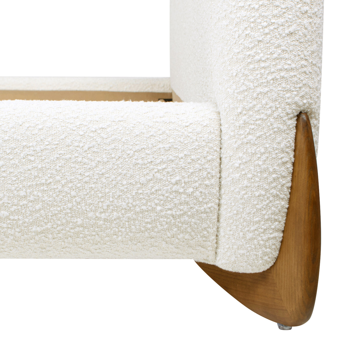 Haven Puffy Bouclé Queen Platform Bed - Ivory White