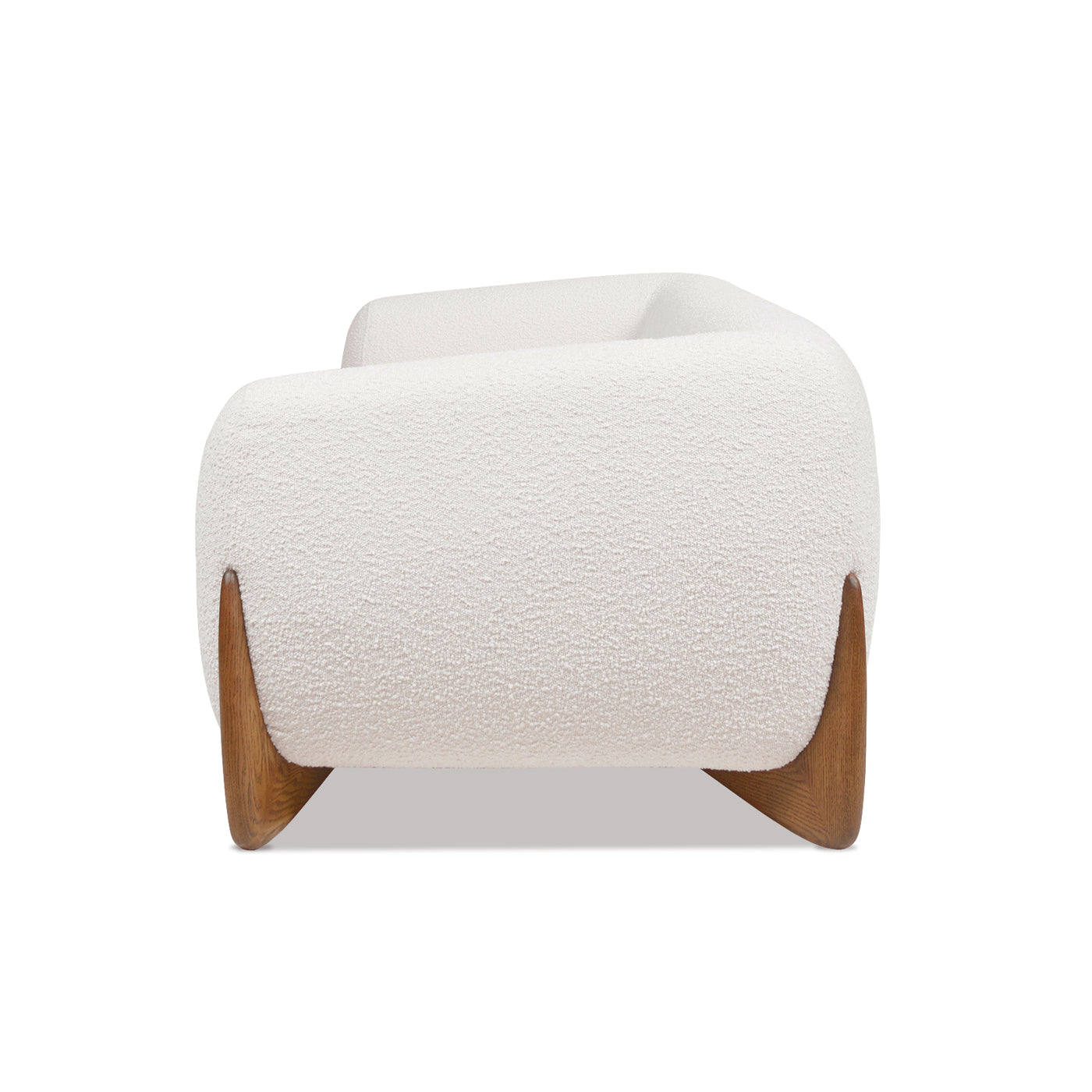 Haven Bouclé  Sofa with Walnut Feet - Ivory White