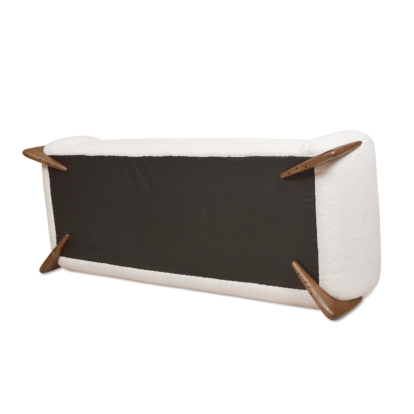 Haven Bouclé  Sofa with Walnut Feet - Ivory White