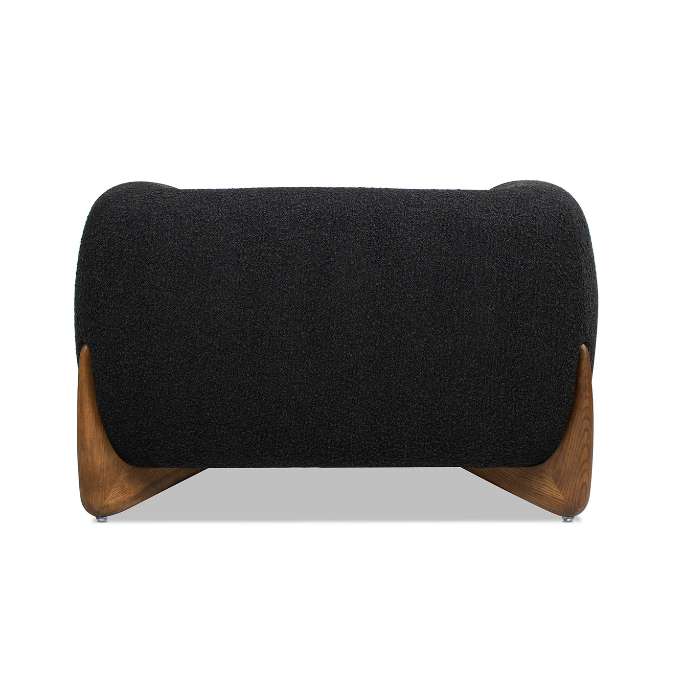 Haven Black Bouclé  Armchair with Walnut Feet -Black