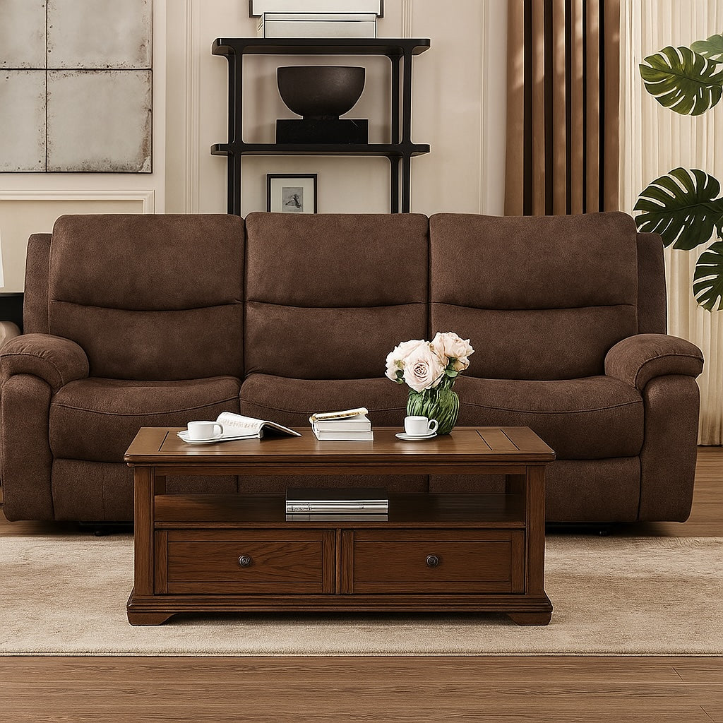 Henricus Transitional Motion Sofa - Dark Brown