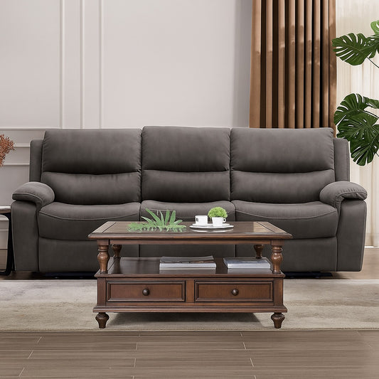 Henricus 2-Piece Manual Reclining Living Room Set – Dark Gray