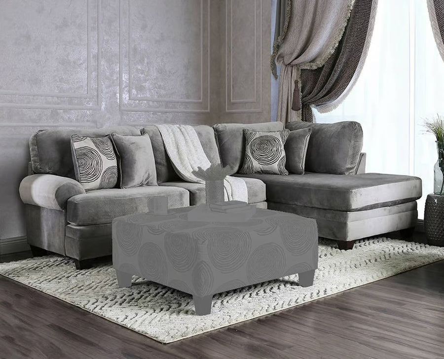 Bonaventura Ultra Plush Gray Microfiber Sectional - Furniture of America SM5143