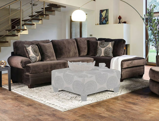 Bonaventura Ultra Plush Brown Microfiber Sectional