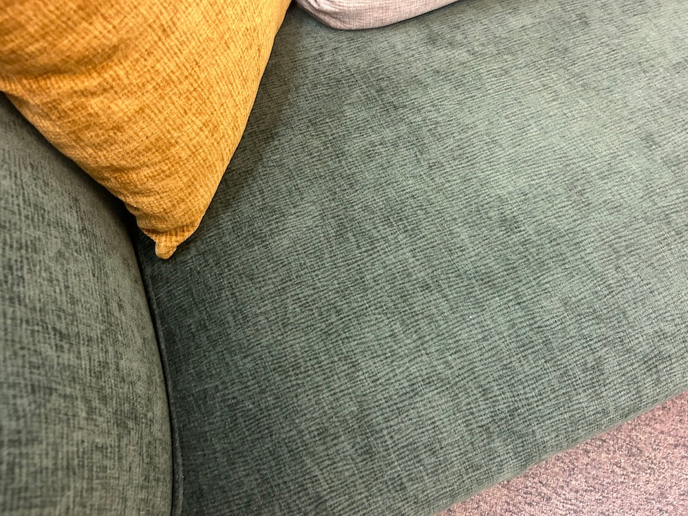 Jade Chenille Upholstered Modern Track Arm Sofa, Green