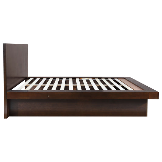 Jessica Modern Minimalist King Platform Bed - Cappuccino