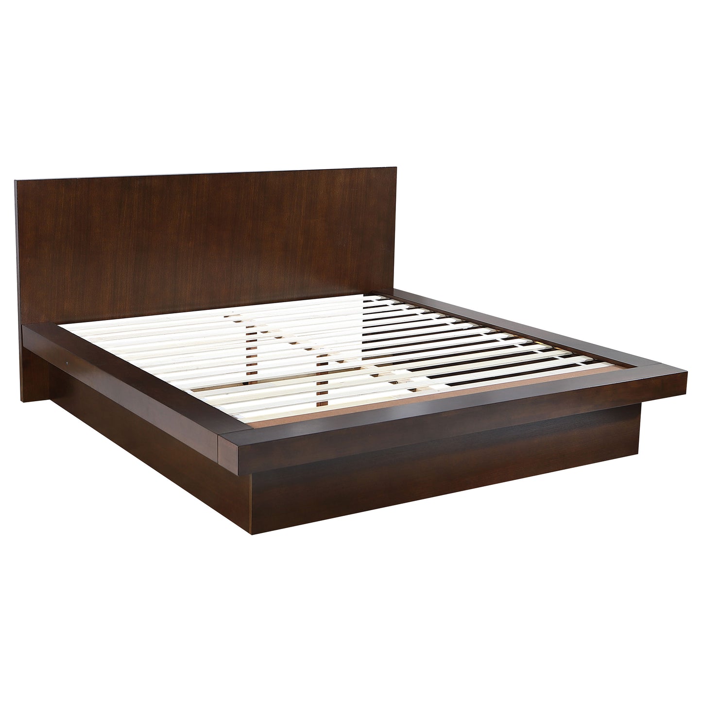 Jessica Modern Minimalist King Platform Bed - Cappuccino
