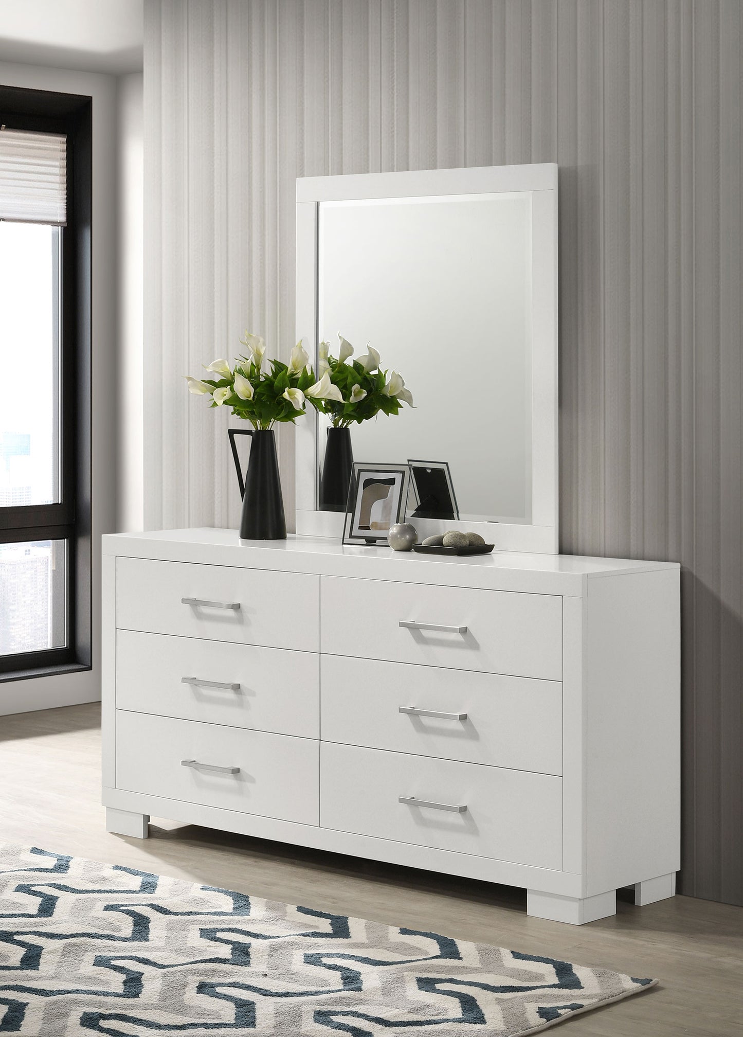 Jessica 6-Drawer Dresser White