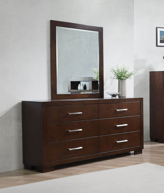 Jessica 6-Drawer Dresser in Cappuccino - Finally Home Furnishings LLC