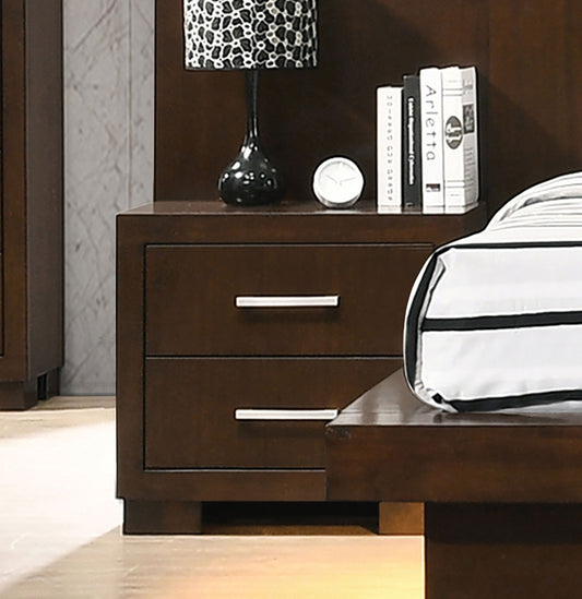 Jessica 2-Drawer Nightstand Cappuccino - Finally Home Furnishings LLC