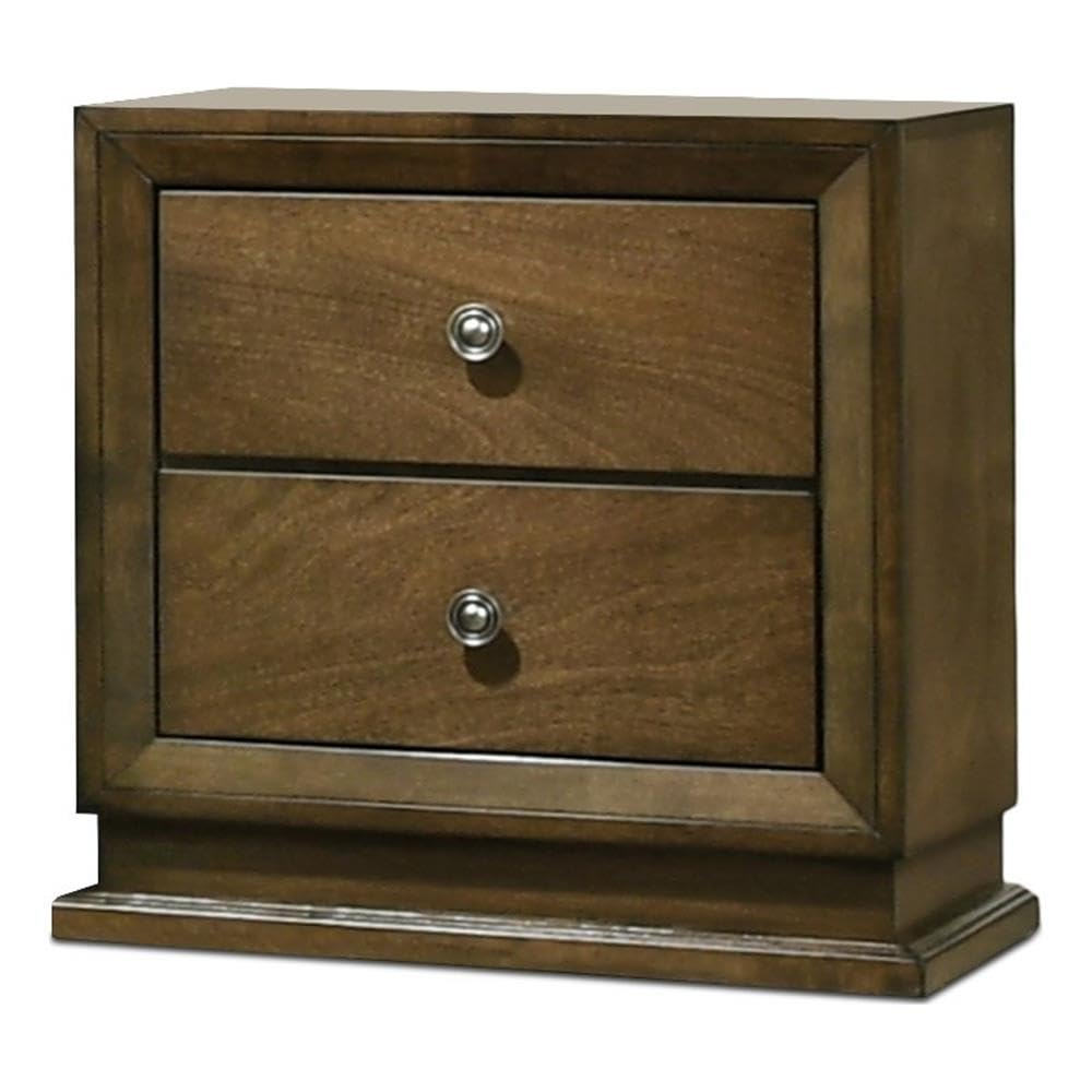Kirkham Transitional Wooden King Panel Bed, Walnut