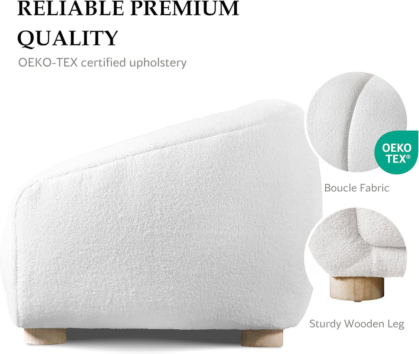 Kolvere Collection Boucle Upholstered Accent Chair