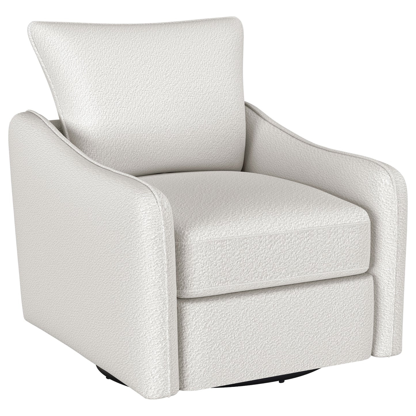 Madia Boucle Upholstered Swivel Glider Chair - Vanilla