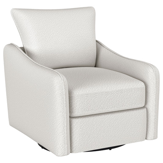 Madia Boucle Upholstered Swivel Glider Chair - Vanilla