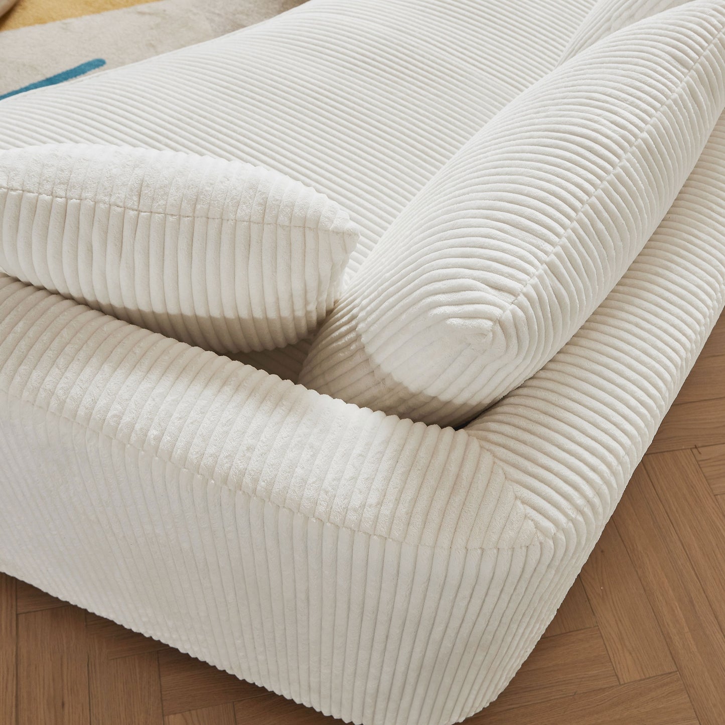 Marlow Oversized Corduroy Sectional with Chaise, White