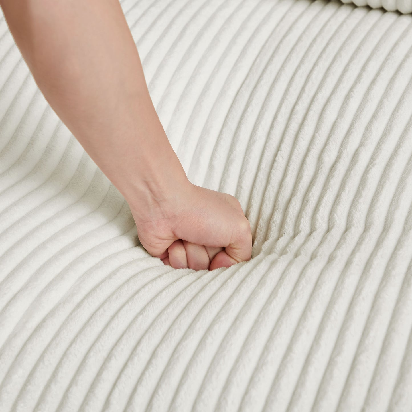 Marlow Oversized Corduroy Sectional with Chaise, White