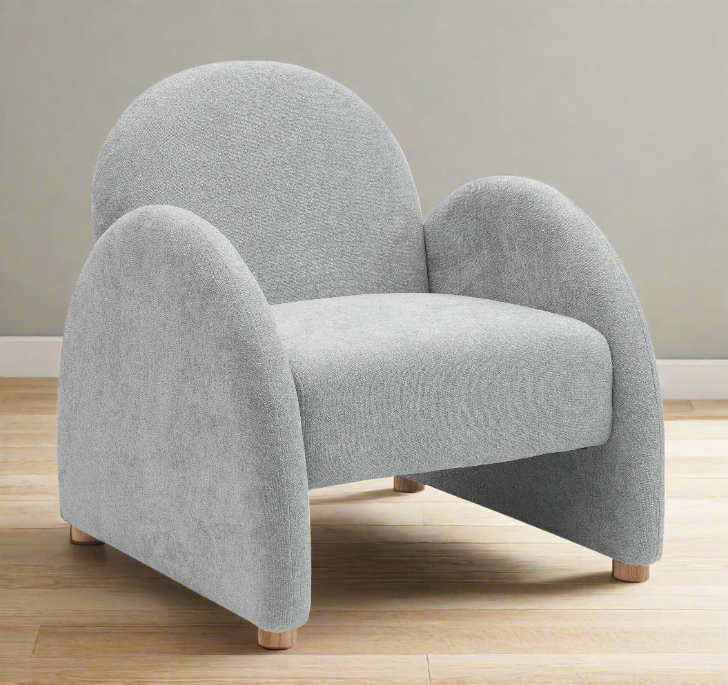 Milo Grey Bouclé Mid-Century Accent Chair