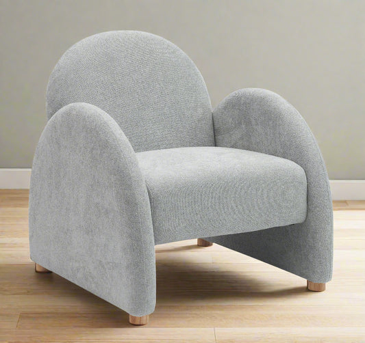 Milo Grey Bouclé Mid-Century Accent Chair