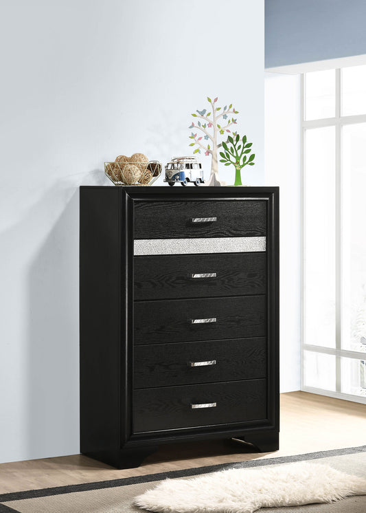 Miranda 6-Drawer Bedroom Chest – Black