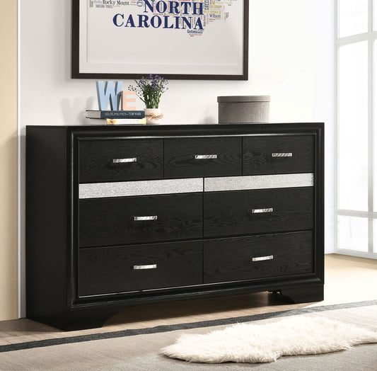 Miranda 9-Drawer Dresser with Jewelry Drawer – Black