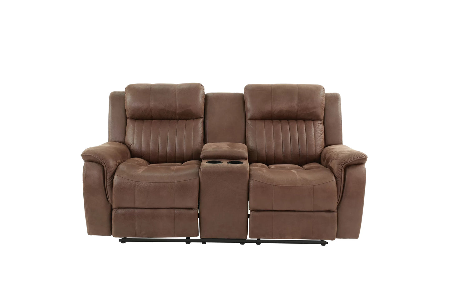 Moore Plush Leatherette Motion Sofa & Loveseat Set