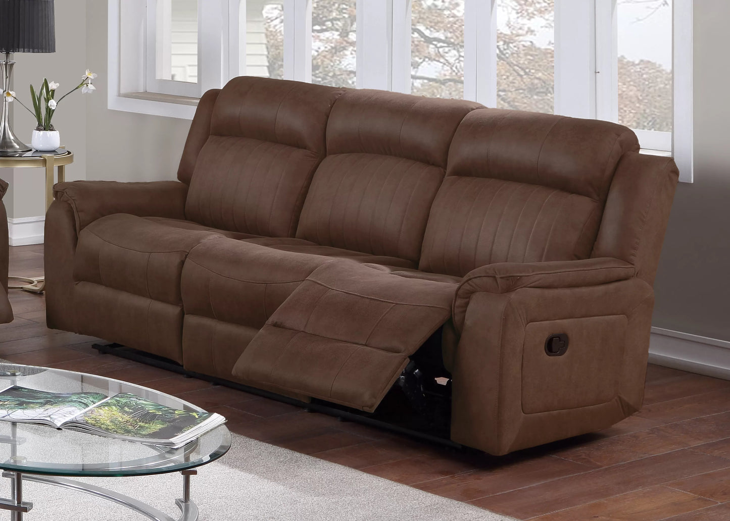 Moore Plush Leatherette Motion Sofa