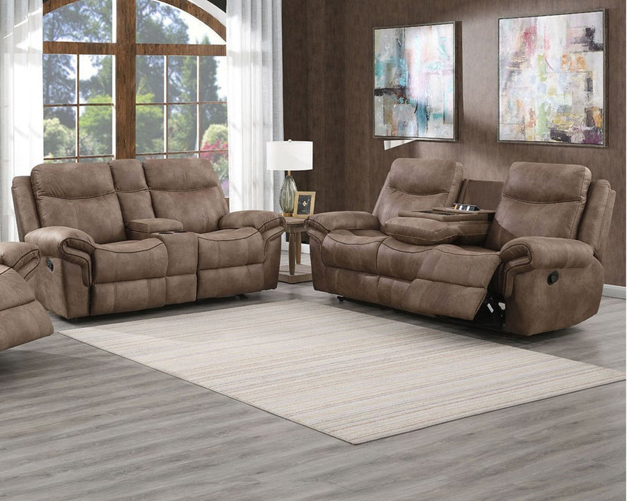 Nashville Faux Suede Manual Motion Sofa Collection, Mocha