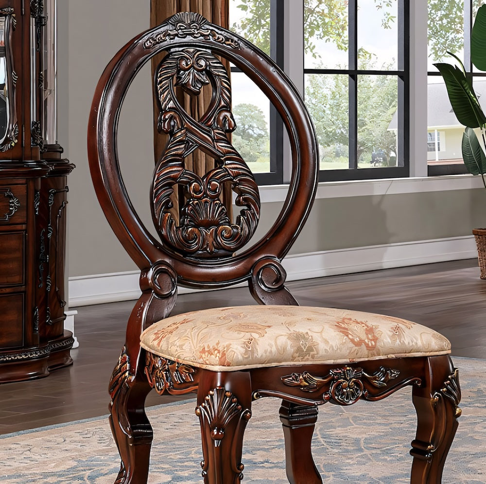Normandy 9-Piece Traditional Double Pedestal Dining Set - Brown Cherry