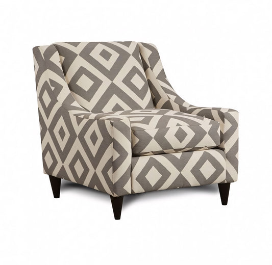 Parker Transitional Accent Chair with Gray Diamond Pattern – Furniture of America