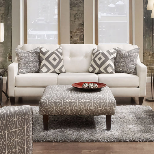 Parker Ivory Upholstered Linen Sofa