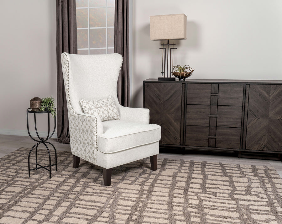 Pippin Bouclé Wingback Accent Chair Latte
