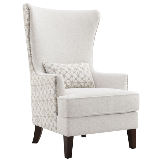 Pippin Bouclé Wingback Accent Chair Latte
