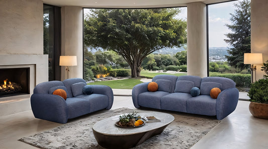 Previti Contemporary Sofa – Denim Blue