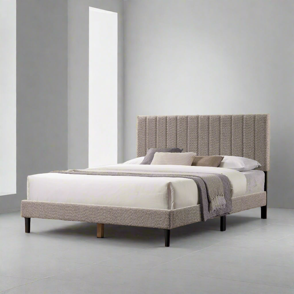 Rina Dove Tufted Upholstered Platform Bed - Tungsten Gray - Queen