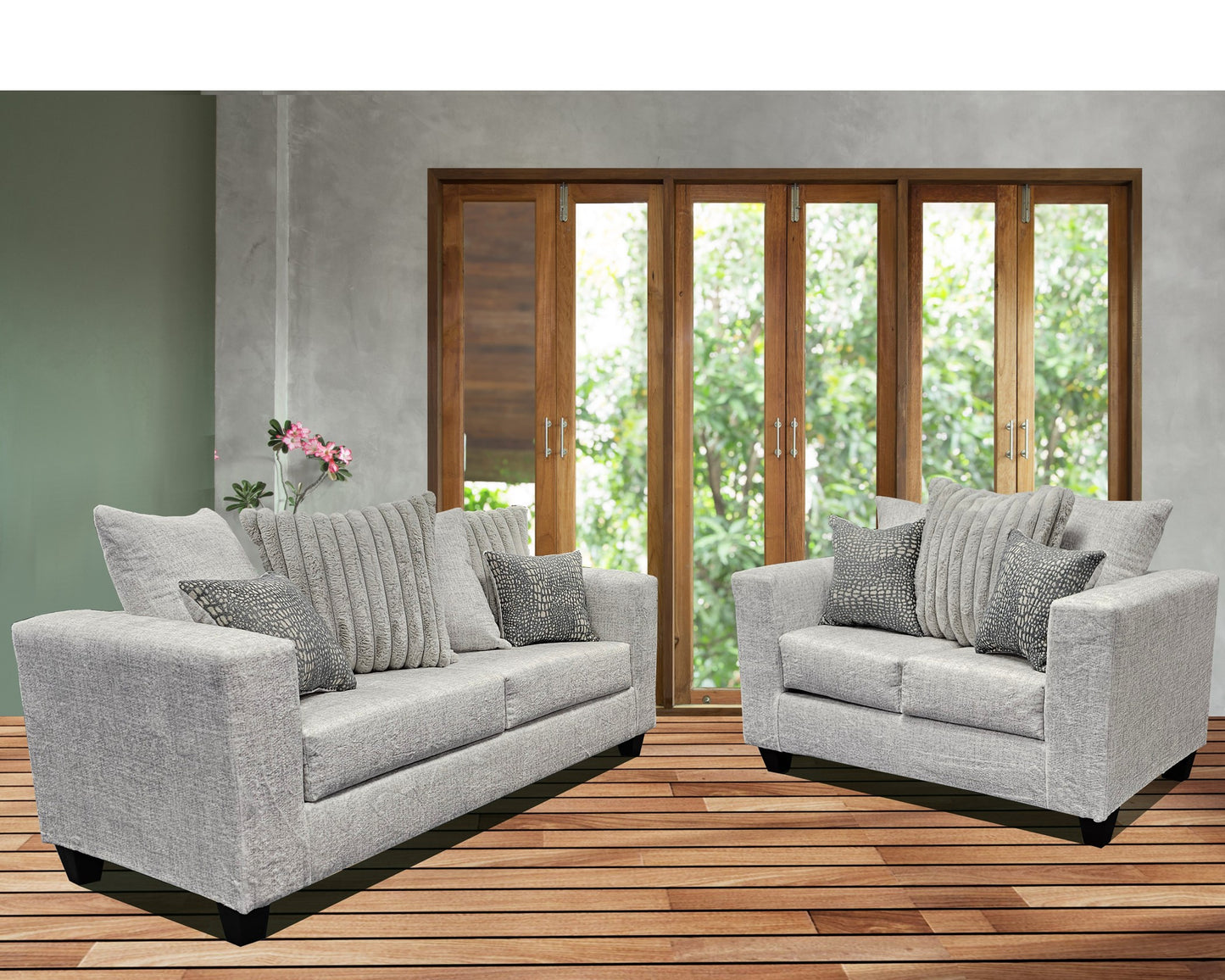 Riviera Contemporary Velvet Track Arm Sofa, Oyster or Black