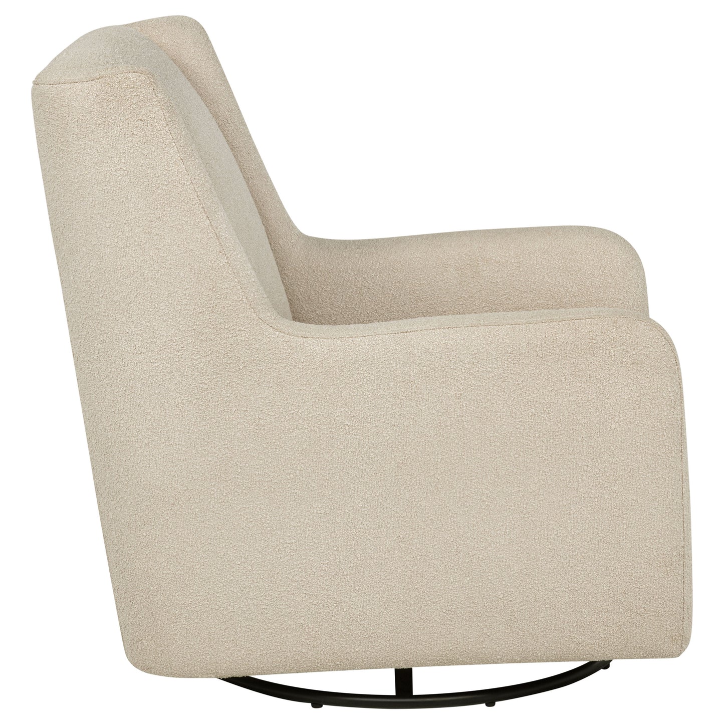 Serra Boucle Upholstered Swivel Glider, Sandy Beige