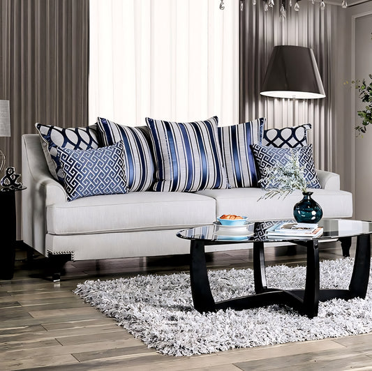 Sisseton Transitional Light Gray Small Weave Chenille Sofa