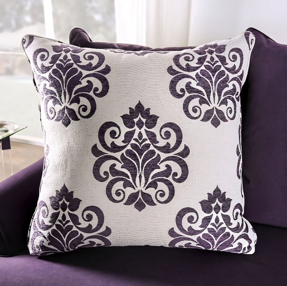 Sisseton Transitional Purple Small Weave Chenille Sofa