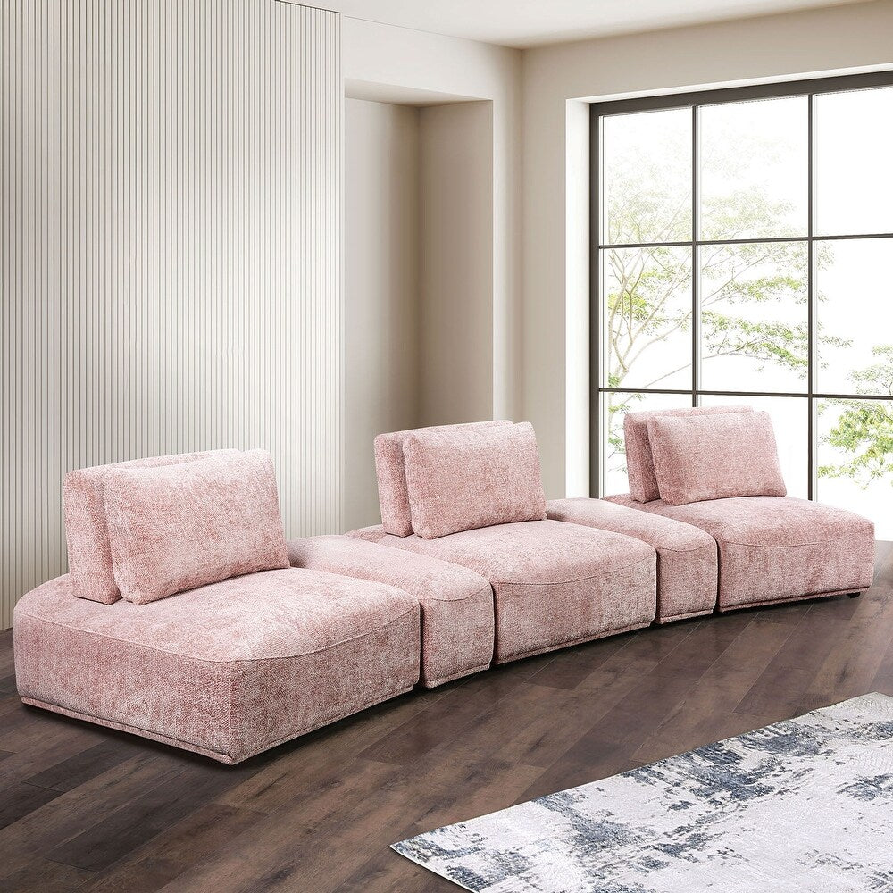 Stavanger Modern Modular Sofa Curved Series - Bouclé & Chenille