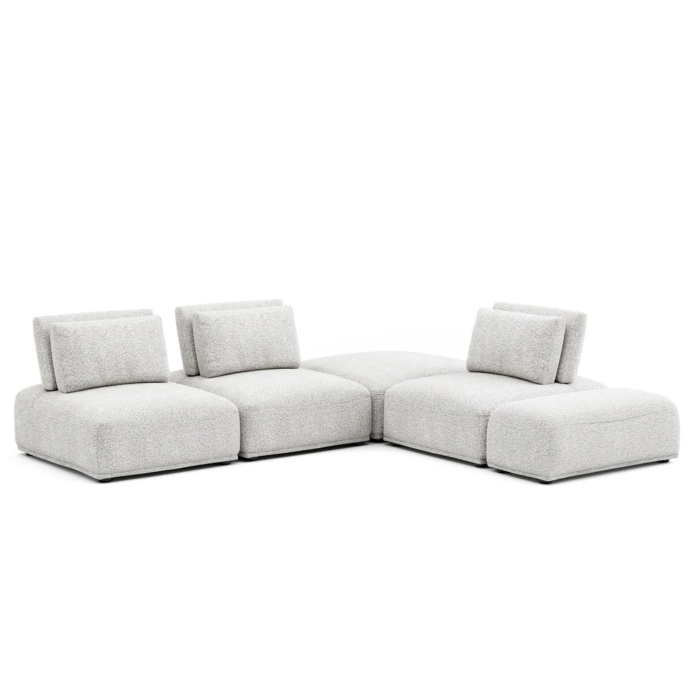 Gray sectional sofa on a white background