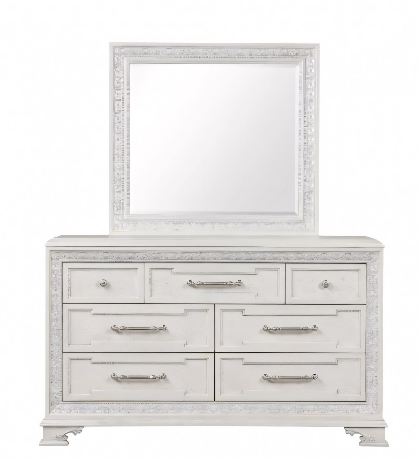 Stella Mia Traditional 7-Drawer Dresser, Creamy White