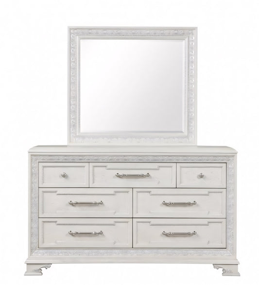 Stella Mia Traditional 7-Drawer Dresser, Creamy White