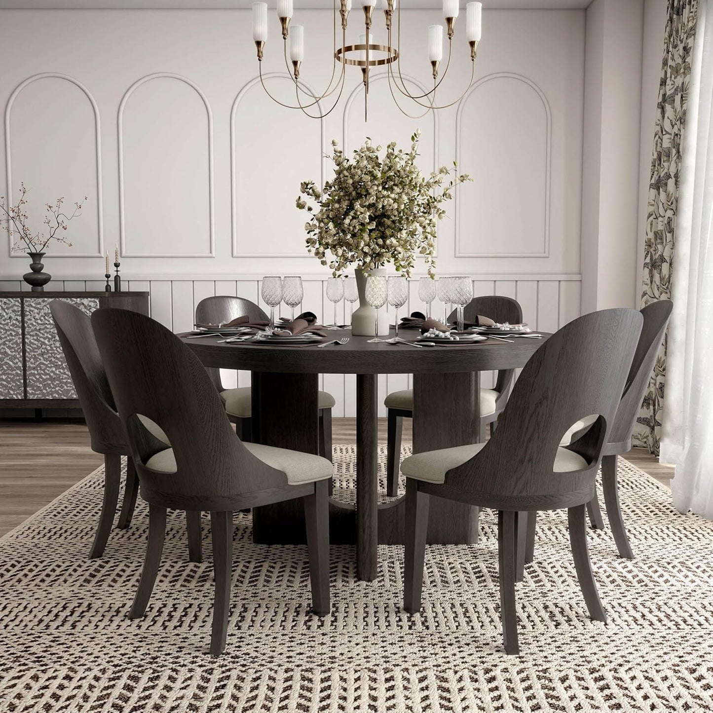 Sterling West Modern 5PC Dining Set, Ash Gray