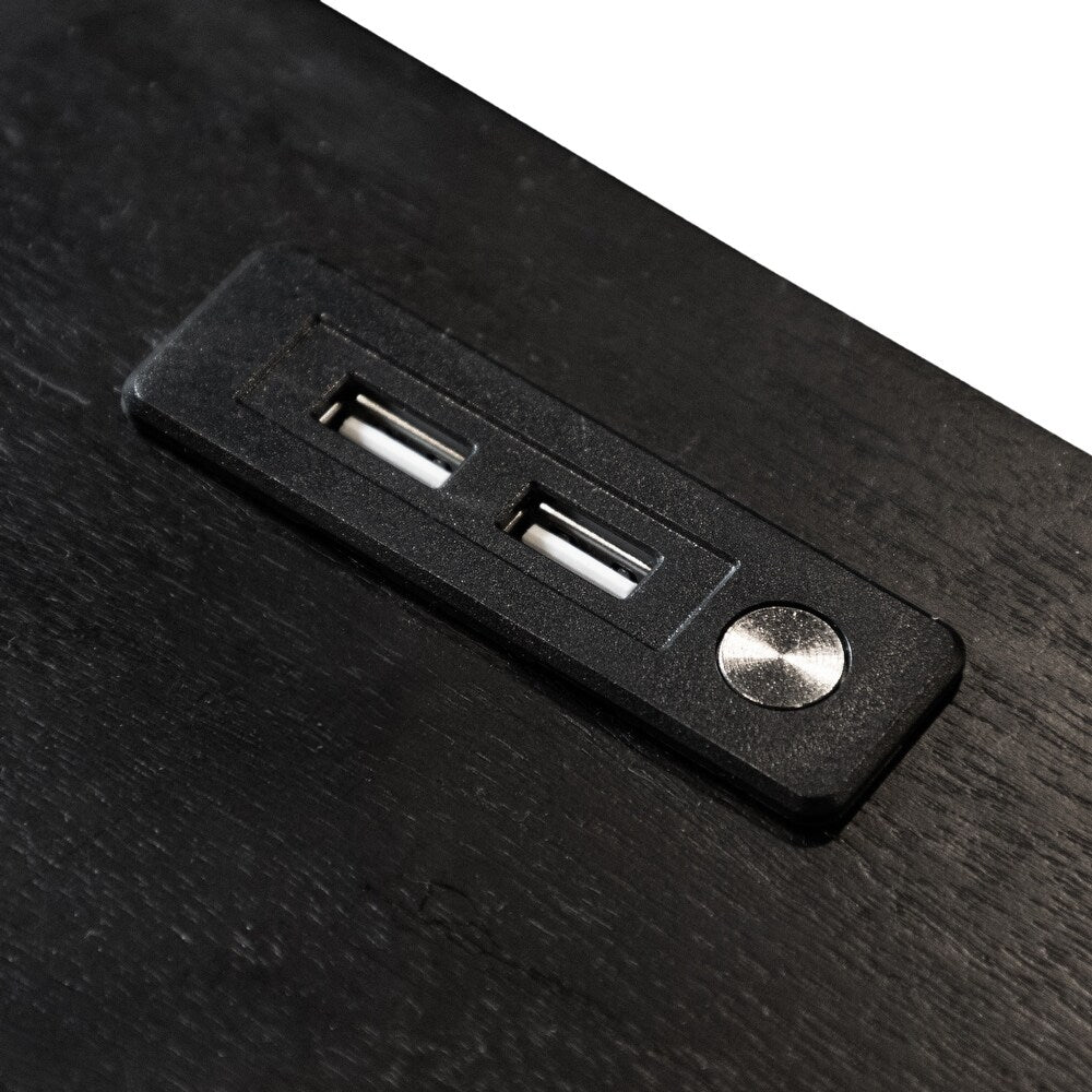 Torrance Mid-Century Modern Nightstand, Black