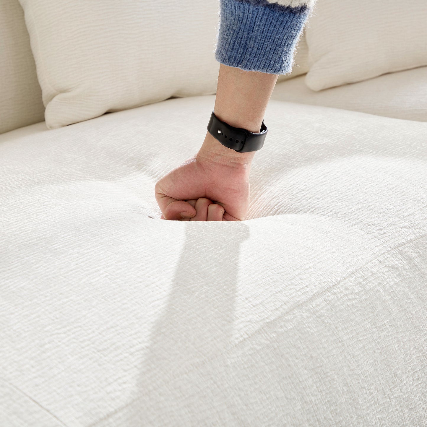 Valen 134" Modern Oversize Upholstered Sectional, Beige