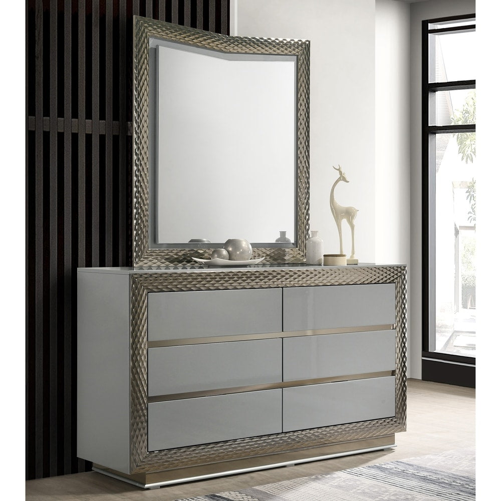 Ventnor Queen Glam Bedroom Collection, Gray