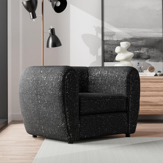 FOA Verdal Contemporary Fabric Accent Chair - Black