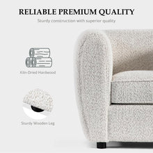 Verdal Contemporary Sofa in Off-White Boucle